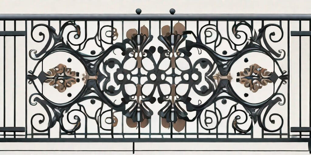 A stylish and elegant iron railing adorned with intricate designs